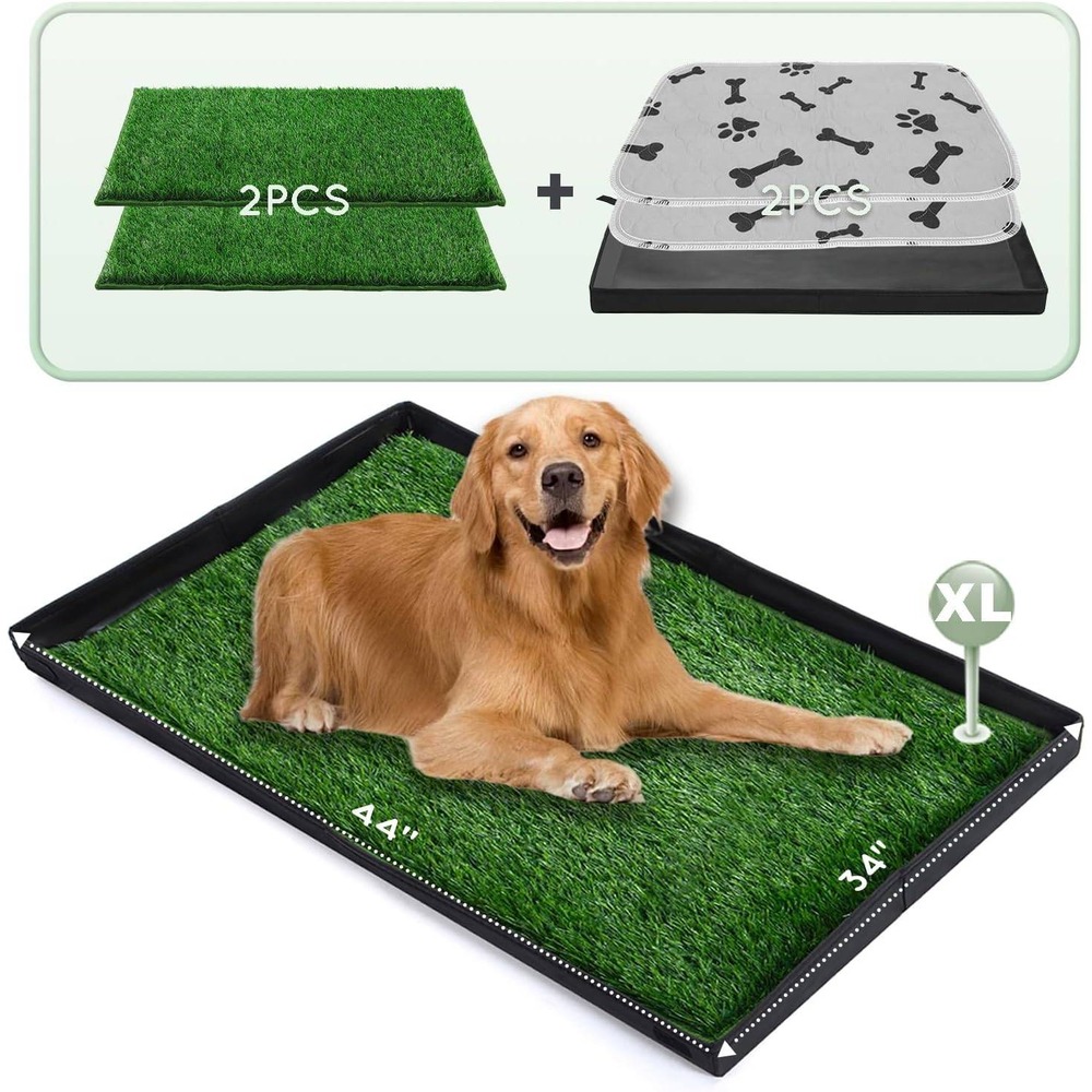 NIB Dog Grass Pad with Foldable Dog Litter Box,Extra Large Liner Base, Pee Pad